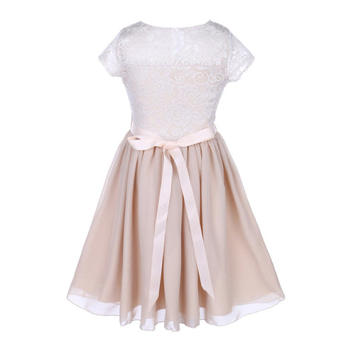 Little Girls Multi Color Lace Stone Belt Chiffon Flower Girl Party Dress 2-6 - SophiasStyle.com